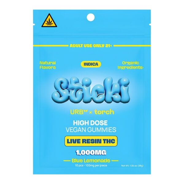 URB X TORCH STICKI LIVE RESIN THC HIGH DOSE VEGAN 1,000MG GUMMIES 10CT 6PK/ DISPLAY
