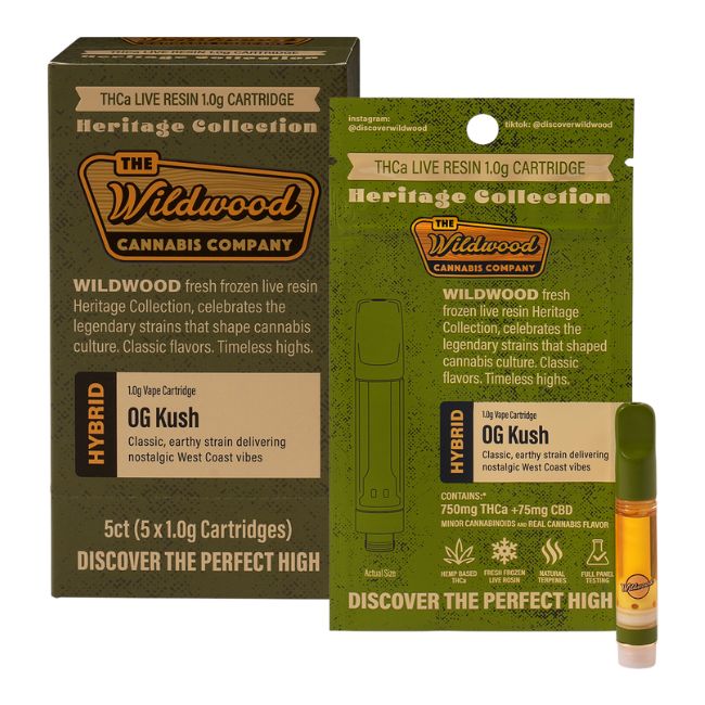 WOODSTOCK / WILDWOOD HERITAGE COLLECTION THCA LIVE RESIN 1GM CART 5CT/ BOX